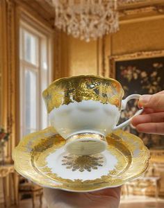 Tasses à thé et théières en céramique en gros pour restaurants – Style nordique, bord doré, luxe vintage - Product Image 4