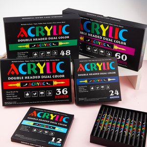 Highlighters Marker <strong>Pen</strong> with Dual <strong>Brush</strong> Tips Dual Colors Acrylic Marker <strong>Pen</strong> Automatic <strong>Ink</strong> Control for DIY Crafts Art Drawing <strong>Pen</strong> - Product Image 1