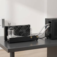 Station de refroidissement liquide externe compacte 240 mm avec double ventilateur, radiateur, pompe intégrée et réservoir pour station de travail IA