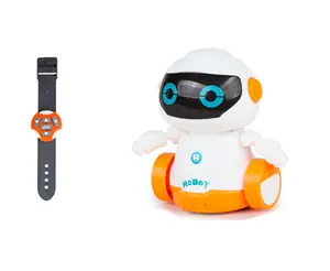 DF DIY часы с дистанционным управлением робот для мальчиков игрушки набор Мультяшные умные часы игрушка с дистанционным управлением робот на дистанционном управлении со светодиодной подарочной игрушкой ходячий робот