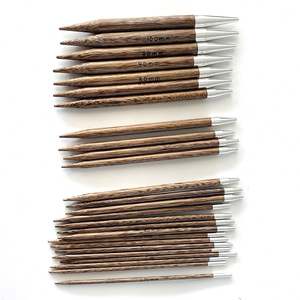 Juego de anillos de aguja de tejer redondos de aluminio de bambú carbonizado intercambiable - Product Image 3