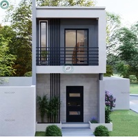 Villa moderne de 56 m² à 2 étages, 2 chambres, 1 salle de bain, système de panneaux en béton léger, maison modulaire au Brésil