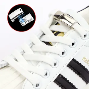 2022New ücretsiz örnek renkli manyetik metal toka sneaker ayakkabı bağı moda elastik tembel düz ayakkabı bağı hiçbir kravat manyetik ayakkabı bağı