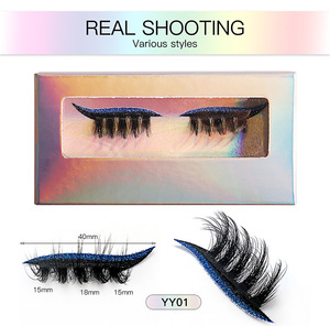 Faux <span class=keywords><strong>cils</strong></span> bouclés auto-adhésifs naturels pour les yeux, pour les femmes occidentales, maquillage rapide, <span class=keywords><strong>cils</strong></span> recourbés - Product Image 5