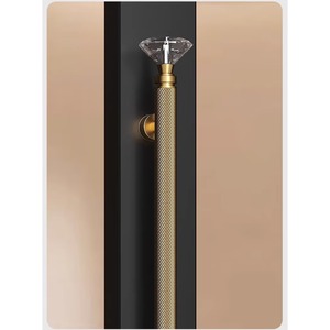 Manija de Puerta de Cristal Negro Dorado de Lujo para <span class=keywords><strong>Hotel</strong></span>, Tirador de Entrada Resistente para Puertas de Madera o Vidrio de Grand Villa - Product Image 3