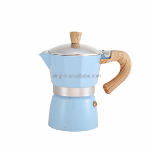 Moka-<span class=keywords><strong>cafetera</strong></span> italiana expreso de cerámica para acampar, Máquina Manual de café cubano de 6/10 OZ de estufa para Gas o eléctrica - Product Image 2