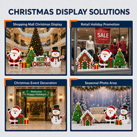 Panneau de jardin de Noël en Coroplast, forme personnalisée, résistant aux UV, traité anti-coronavirus, avec piquets en H pour décoration de pelouse de Noël à thème dessin animé