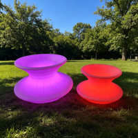 Chaise de relaxation extérieure LED 16 couleurs RVB en plastique, pivotante, résistante aux UV, pour dropshipping