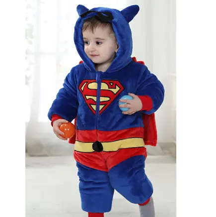 Costume en peluche une pièce de qualité supérieure pour bébé Costume de super-héros Pyjamas pour bébés Bodys à thème