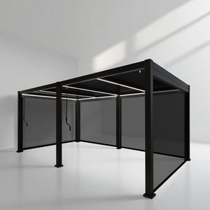 高品質 防水ルーバー ルーフシステム付き 調節可能なルーバー式バイオクリマティックパーゴラ 屋外用アルミニウム製パーゴラ ガーデンパティオ - Product Image 4