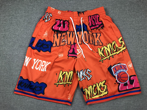 Short de basket-ball brodé Graffiti de haute qualité à séchage rapide et respirant avec poche pour vêtements de sport - Product Image 2