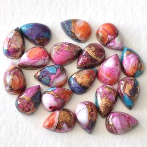 Juego de cinco piezas de gemas de turquesa cobre ostra rosa natural en forma de pera de 5x8mm para anillos, colgantes, pendientes y joyería DIY - Product Image 2