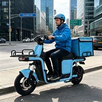 Vélo cargo électrique 800W 60V avec moteur de moyeu arrière, 3 vitesses, freins à disque avant et arrière, vélo de livraison de nourriture