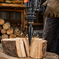 Foret à noyau HSS robuste et amovible, finition oxyde noir, pour perçage du bois et fendage de bûches – Vente chaude