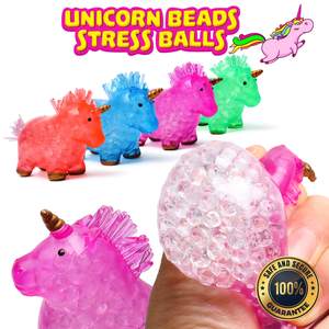 Unicorno Squishy palle antistress giocattolo per bambini e adulti Fidget sensoriale spremere perline d'acqua all'interno di giocattoli unicorno - Product Image 5