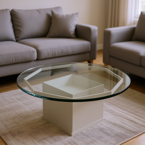 Piano del tavolo in vetro temperato rotondo da 36 pollici, spessore 1/2 pollice, bordo smussato per tavolini da caffè, design moderno trasparente - Product Image 2