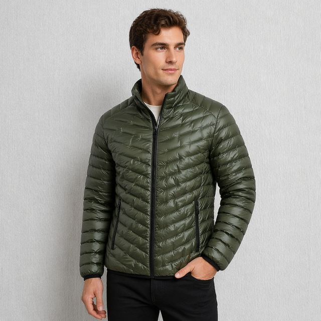 Essential Down Lightweight Jacket Hiking Casual Windproof Shell Zipper Closure Plus Size Breathable Water-Resistant