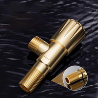 Robinet d'arrêt d'angle en laiton massif G1/2 à raccord rapide sans outil pour lavabo et baignoire, finition chromée
