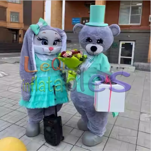 Holiday Walking <span class=keywords><strong>Cartoon</strong></span> Animal Character Mascot Suit Pareja <span class=keywords><strong>Teddy</strong></span> <span class=keywords><strong>Bear</strong></span> Mascot <span class=keywords><strong>Costume</strong></span> para accesorios de eventos - Product Image 4