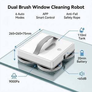 Robot de lavage de <span class=keywords><strong>vitres</strong></span> pour usage commercial et résidentiel, double brosse, 6 modes intelligents, contrôle APP, grand réservoir d'eau - Product Image 1