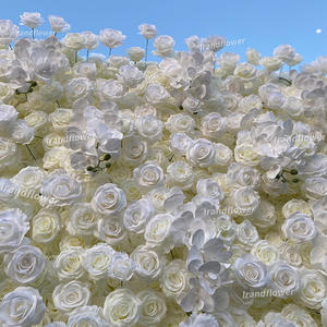 ผนังดอกไม้สีขาวแบบม้วนเก็บได้ คุณภาพสูง สำหรับตกแต่งงานแต่งงาน - Product Image 3