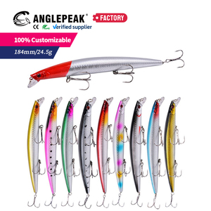 Señuelos Duros Personalizados Tipo Minnow 184mm 24.5g, Señuelos de Pesca Minnow con Ojos 3D, Señuelo ABS en Blanco, Minnow de Hundimiento para Pesca desde Orilla y Pesca de Riberas - Product Image 1