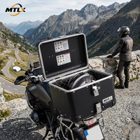 Boîte arrière de moto en alliage d'aluminium personnalisable 42L, OEM ODM, couleur de coque personnalisée, logo personnalisé, commande minimale faible prise en charge