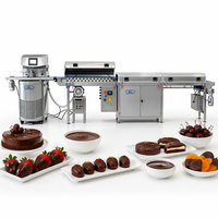 Machine d'enrobage automatique au chocolat SUS304, machine de recouvrement au chocolat commerciale pour ligne de production de biscuits et de gaufrettes