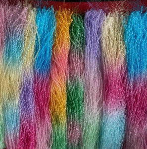 Perline di Vetro Piatte Forate di Vari Colori per Creazione di Gioielli, Negozio di Fabbrica - Product Image 1