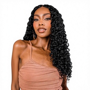 Extensions de <span class=keywords><strong>cheveux</strong></span> au crochet 10A, bouclées crépues, pour femmes noires, 18 pouces, 50g, 40 mèches, ondulations profondes, invisibles, pré-séparées, effet plume - Product Image 1