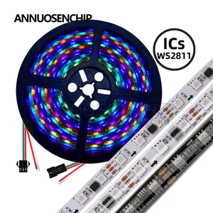 Led Flexibele Magische Kleur Rgb Strip 5M/Roll Full Color Ws2811 5050 Sdm 60 Leds/M 20 Pixel/m Zwart Of Wit Dc 12V Ip30 Ip65 Ip67