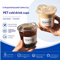 Gobelets jetables en PET pour boissons froides avec couvercles 10oz-18oz, gobelets en plastique transparent pour café, gobelets à bubble tea pour café, restaurant, emballage de boissons