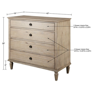 OE.HOME Modern Oak Small Dresser with MDF Panel and Adjustable Mirror Bedroom Furniture - Product Image 1