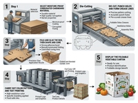 Voedselveilige, met was geïmpregneerde, gegolfde 330GSM kraft waterdichte op maat gemaakte kartonnen doos voor koudeketen vlees, fruit en groenten