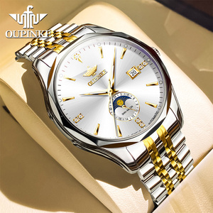 OUPINKE 3275 Reloj para hombre <span class=keywords><strong>Calendario</strong></span> <span class=keywords><strong>de</strong></span> moda <span class=keywords><strong>de</strong></span> lujo Casual Diamante Automático <span class=keywords><strong>Fase</strong></span> <span class=keywords><strong>lunar</strong></span> Función clásica Reloj mecánico para hombre - Product Image 4