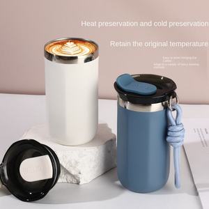304 Stainless Steel Vacuum Insulated <b>Coffee</b> Tumbler Straw Lid <b>Portable</b> Travel <b>Mug</b> with Rope Handle for Office Outdoor - Product Image 2