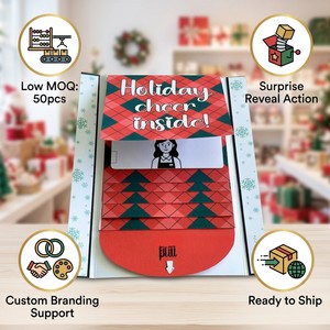 Conception originale ZS-PC0064 – Porte-cartes cadeaux à déroulement en cascade pour Noël, emballage festif pour détaillants en ligne - Product Image 5