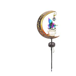 Vente flash : Guirlandes lumineuses solaires LED RGB en forme de lune, en <span class=keywords><strong>fer</strong></span> <span class=keywords><strong>forgé</strong></span>, pour jardin, ange avec lampe du Ramadan, éclairage décoratif extérieur RGB, IP67 - Product Image 2