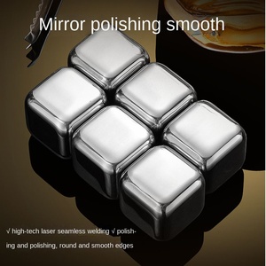 Cubitos de hielo de acero inoxidable reutilizables de calidad alimentaria, accesorios para Bar, cubitos de hielo para whisky, gran oferta - Product Image 3