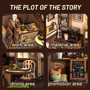 Kit de Casa en Miniatura DIY para Cafetería - Set de Juguetes DIY en Miniatura y Booknooks para Exhibición Creativa y Juego - Product Image 6