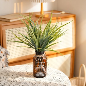 Ramo de Césped Artificial Dicotómico Verde de Plástico para Decoración Interior, Suministros para Manualidades y Bodas YC1092 - Product Image 2