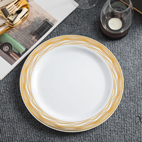 Assiette de présentation écologique en plastique Wave-Line or/argent Assiettes de vaisselle durable certifiées incassables pour les événements à domicile