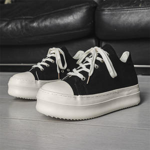 Chaussures <span class=keywords><strong>en</strong></span> <span class=keywords><strong>toile</strong></span> à lacets à semelle épaisse de style américain, chaussures de sport pour hommes, semelle extérieure <span class=keywords><strong>en</strong></span> caoutchouc durable, semelle intérieure <span class=keywords><strong>en</strong></span> EVA, chaussures de ville, derby - Product Image 2