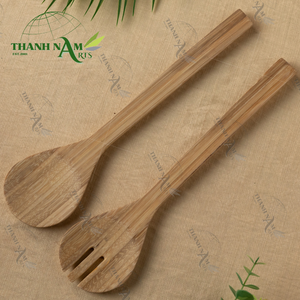 Cuchara y Tenedor Ranurados de Bambú Hechos a Mano, de Alta Calidad, Personalizados, Ecológicos, Duraderos, Estilo Clásico, Artículos de Cocina para Regalos - Product Image 6