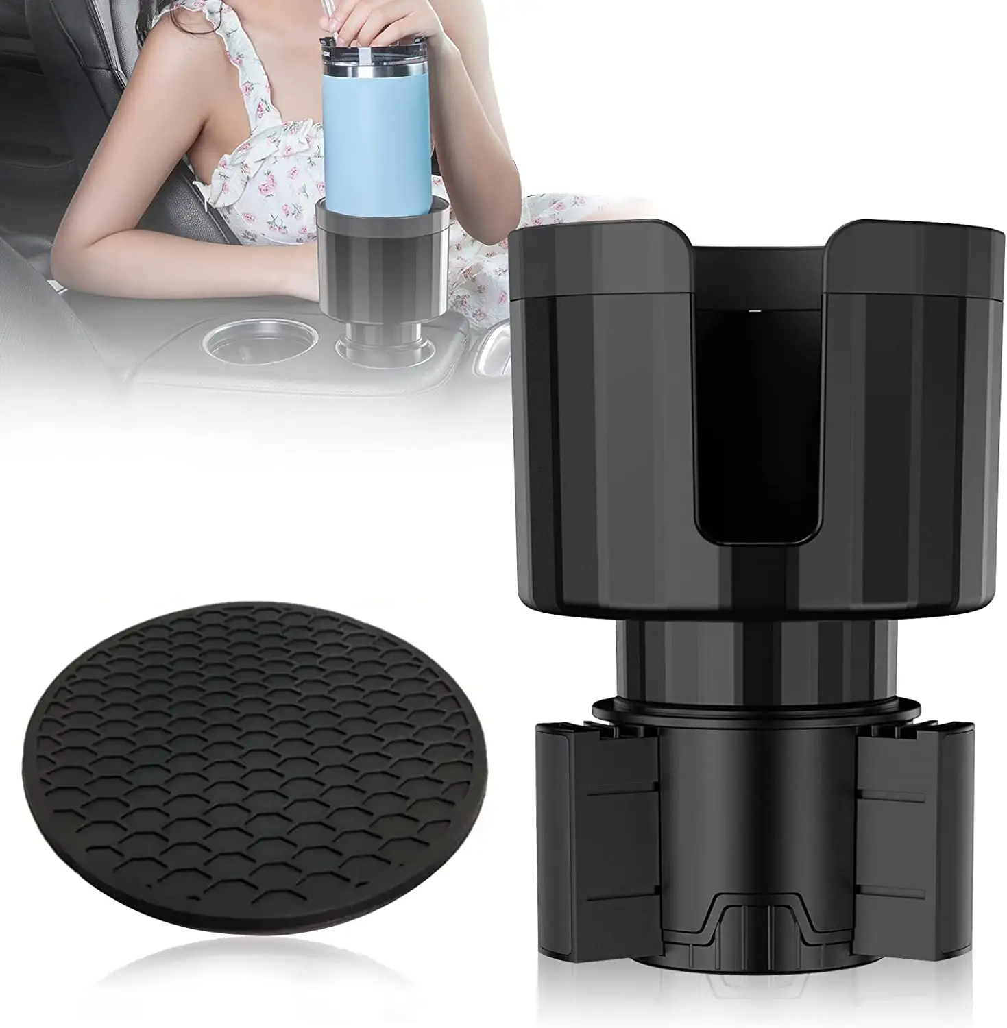 Multi Functional Universal Car Water Cup Holder Adjustable 2.6-3.8 Inches Base Cup Holder Expander Car Tray Cup Holder
