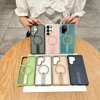 Étui de téléphone portable magnétique antichoc en TPU+PC avec design blindé flambant neuf pour S25/S24 Plus/S23 Ultra