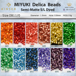 Miyuki Delica Beads-paquete de 10g, 1,6mm [<span class=keywords><strong>13</strong></span> colores semimate S/L teñido] - Product Image 1