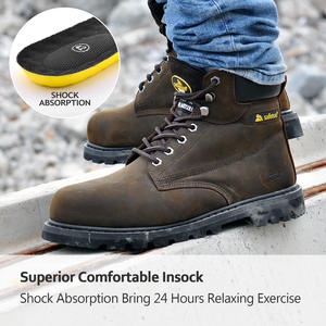 Scarpe antinfortunistiche stringate alla caviglia in pelle di cavallo pazzo di alta qualità M-8179 Super - Product Image 4