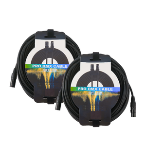 Fil de câble XLR gainé de PVC noir <span class=keywords><strong>Balance</strong></span> flexible d'impédance de 110 Ohms pour l'éclairage de scène Microphone DJ Lumières DJ Feuille Tresse DMX - Product Image 1