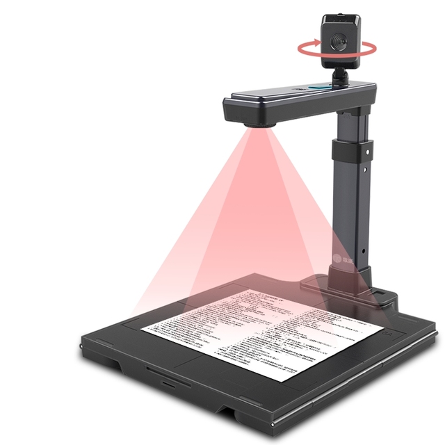 Portable A5 CMOS Camera Scanner with Dual 8MP+5MP Cameras USB Interface Large Format A4 Scanning in Stock